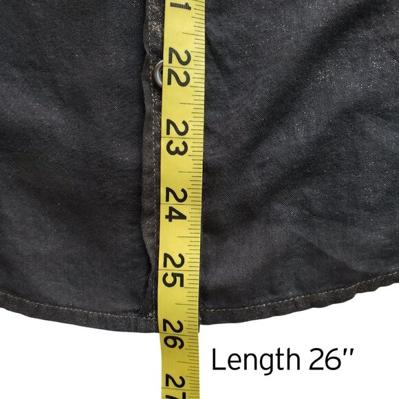 J. Crew Gold Dust Metallic Accents Black Semi Sheer Slim Fit Button Down Shirt 4 - Picture 13 of 15